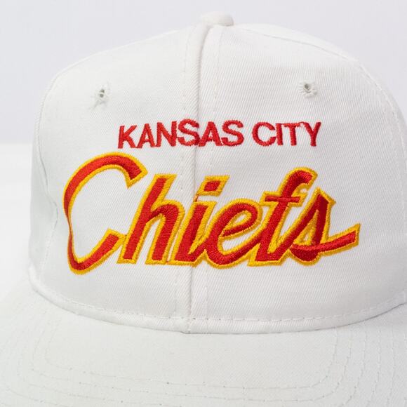 VTG Kansas City Chiefs SnapBack Hat Script Sports Specialties 90s All White RARE - Picture 4 of 13